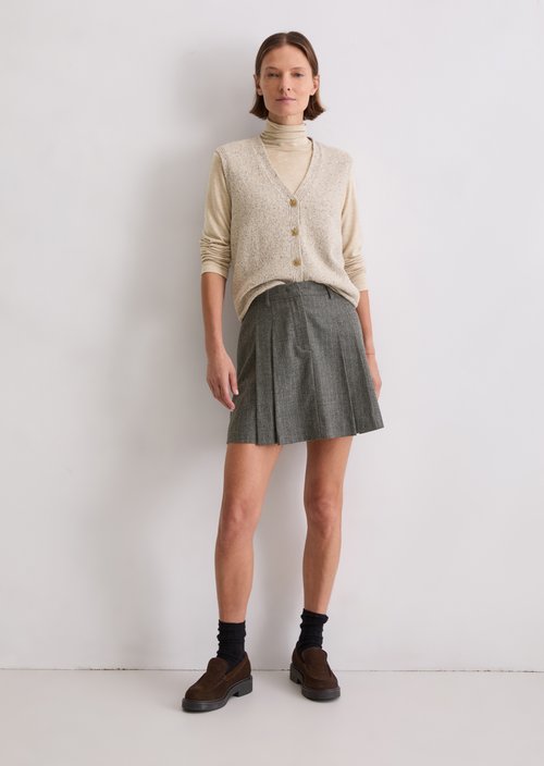 Tweed cardigan regular — Chalky Mauve Melange