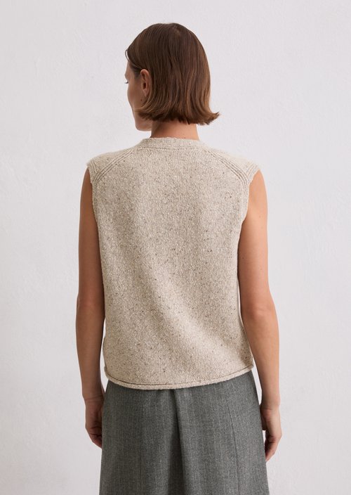 Tweed cardigan regular — Chalky Mauve Melange