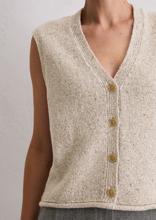 Tweed cardigan regular — Chalky Mauve Melange
