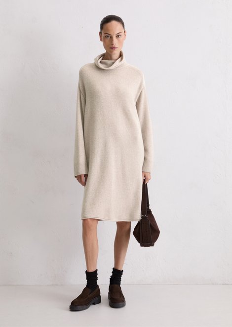 Marc O'Polo Strickkleid relaxed, Damen, beige, Gr. 32, 80% Wolle, 20% Polyamid