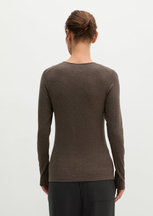 Longsleeve regular — Stone Brown Melange