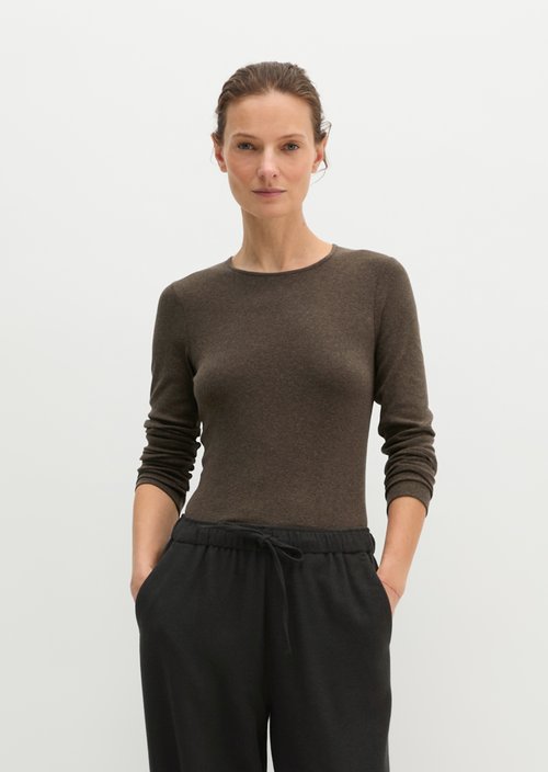 Longsleeve regular — Stone Brown Melange
