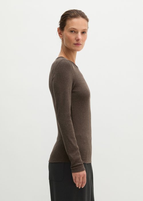 Longsleeve regular — Stone Brown Melange