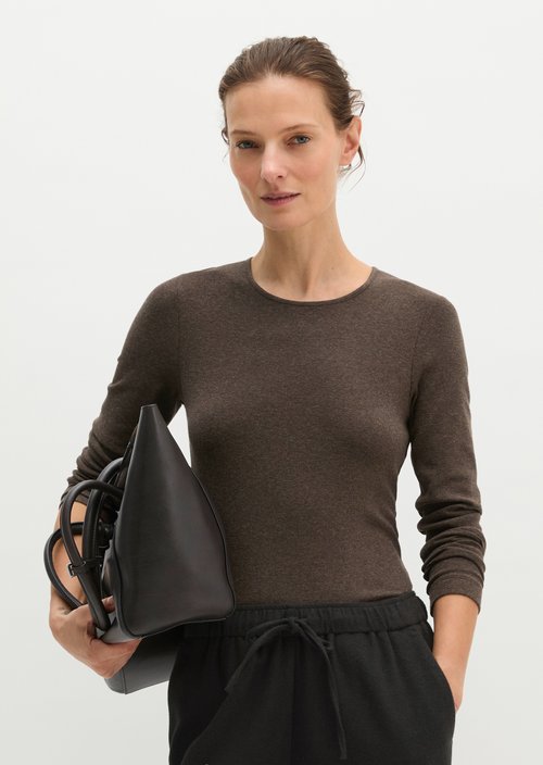 Longsleeve regular — Stone Brown Melange