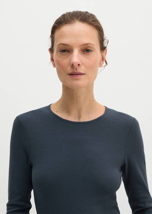 Longsleeve regular Dark Navy in front view