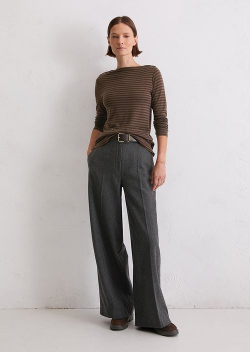 Regular striped longsleeve — Dark Brown