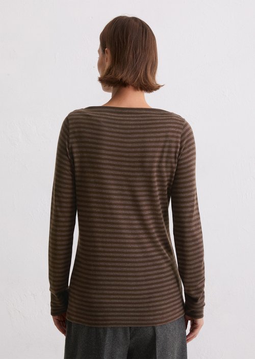 Regular striped longsleeve — Dark Brown