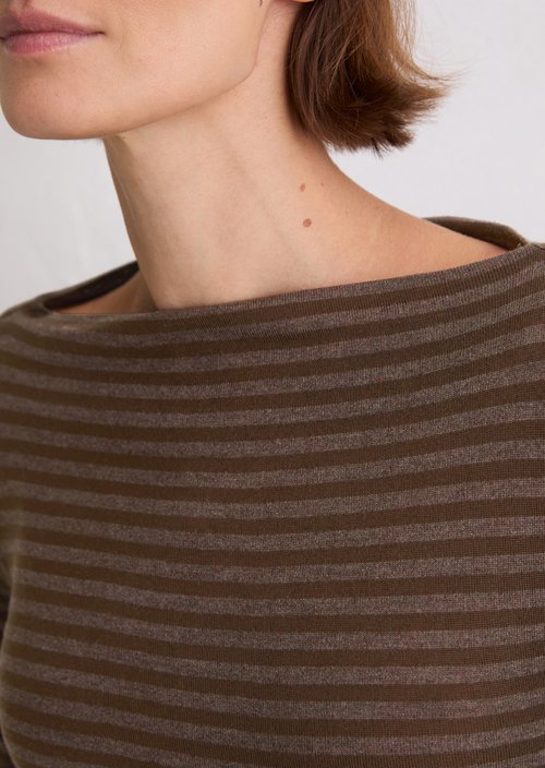 Regular striped longsleeve — Dark Brown