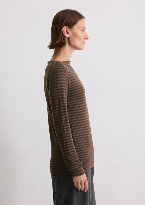 Regular striped longsleeve — Dark Brown