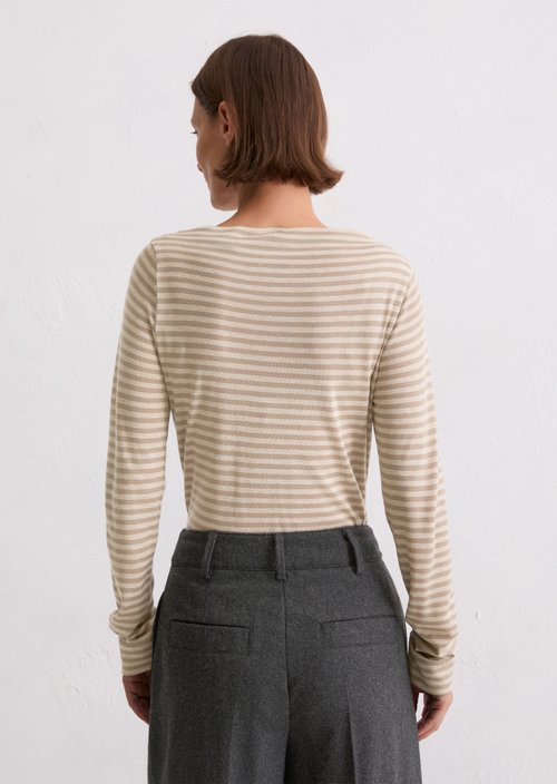 Regular striped longsleeve — Light Beige