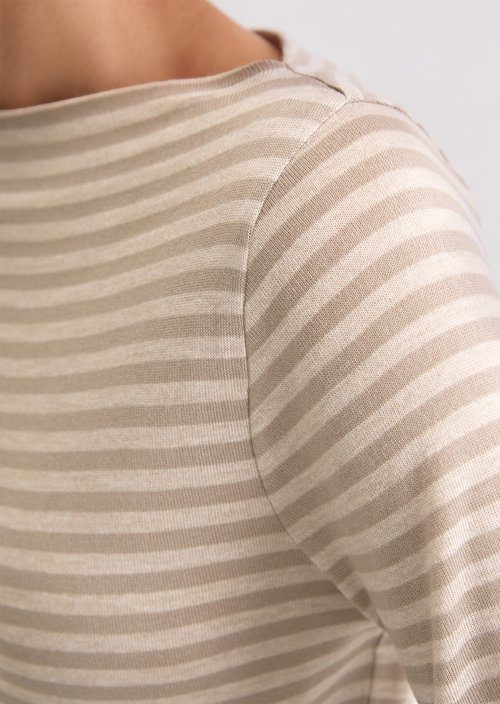 Regular striped longsleeve — Light Beige