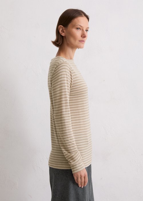Regular striped longsleeve — Light Beige