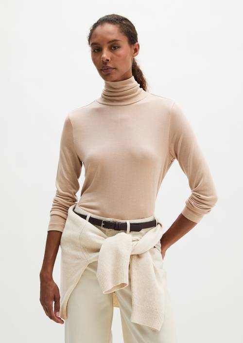 Regular turtleneck longsleeve Chalky Mauve in front view