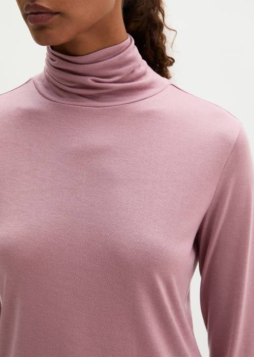 T-shirt long à col roulé regular Gentle Mauve en vue détaillée