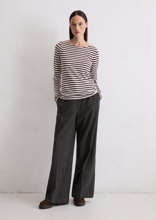 Striped longsleeve regular — Dark Red