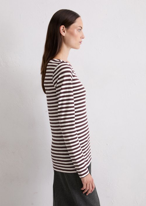Striped longsleeve regular — Dark Red