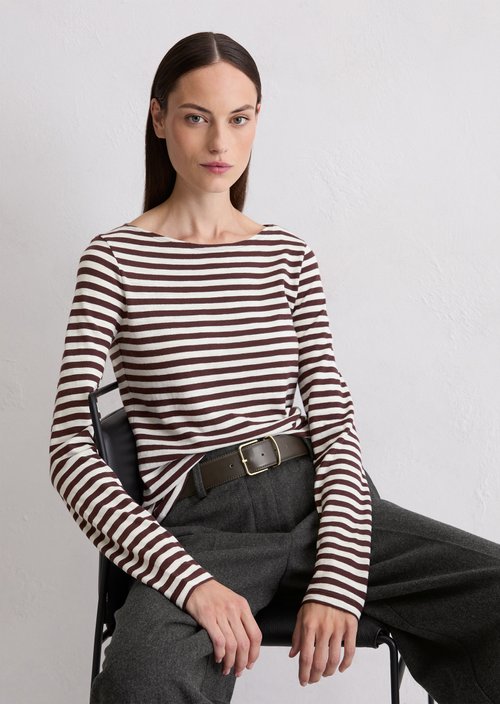 Striped longsleeve regular — Dark Red