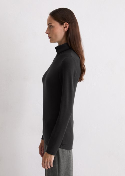 Regular turtleneck longsleeve — Black