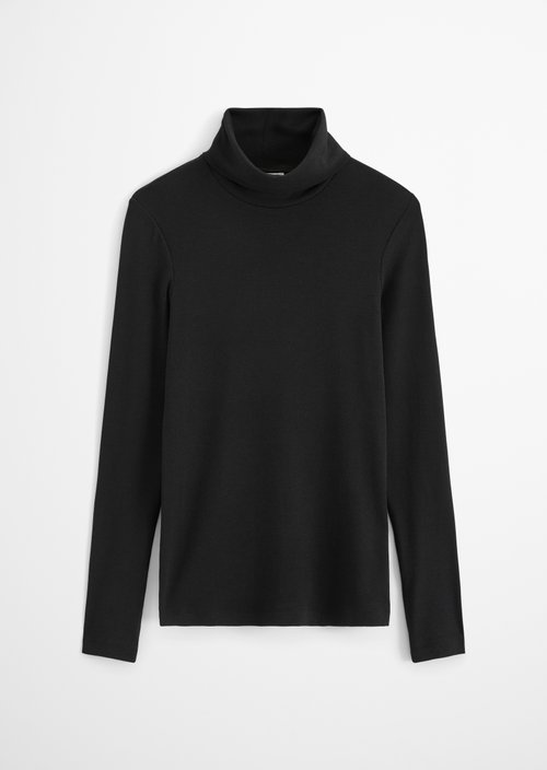 Regular turtleneck longsleeve — Black