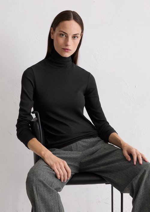 Regular turtleneck longsleeve — Black