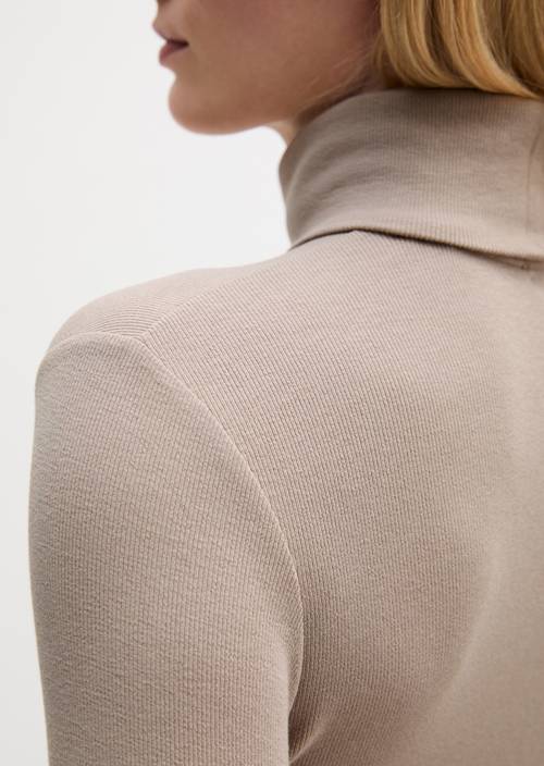 T-shirt long à col roulé regular Chalky Mauve en vue détaillée
