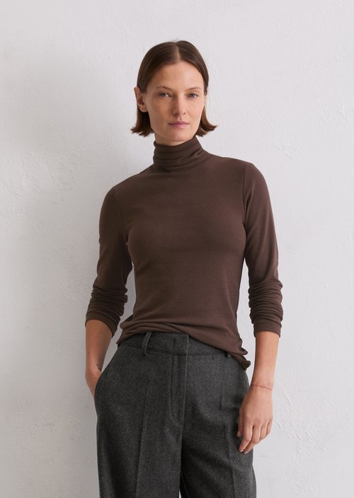 Regular turtleneck longsleeve — Shaded Brown