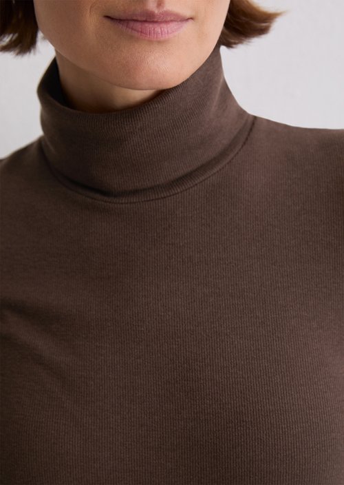 Regular turtleneck longsleeve — Shaded Brown