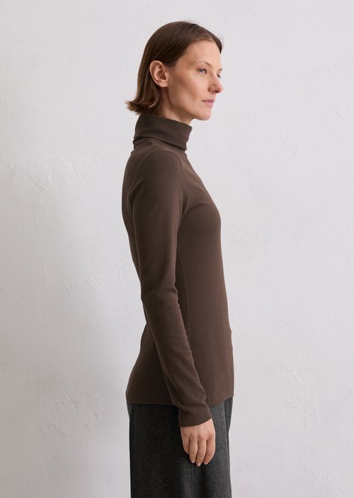 Regular turtleneck longsleeve — Shaded Brown