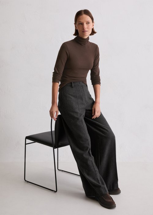 Regular turtleneck longsleeve — Shaded Brown