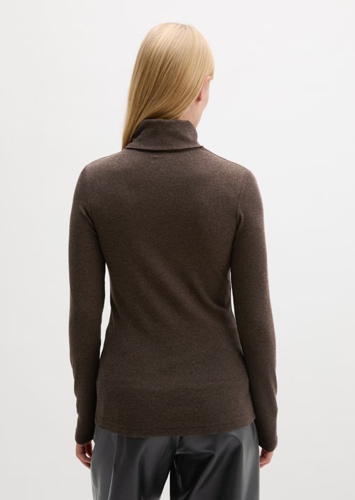 Regular turtleneck longsleeve — Stone Brown Melange