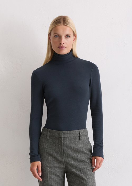 Regular turtleneck longsleeve — Dark Navy