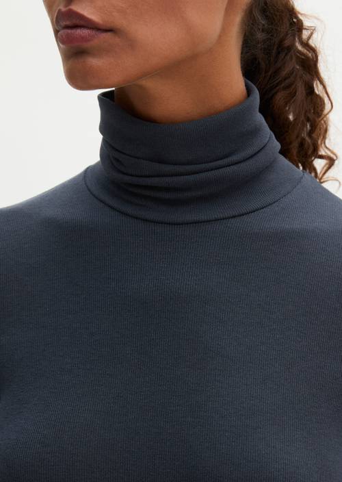 Regular turtleneck longsleeve Dark Navy in detail view