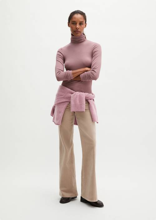 Regular turtleneck longsleeve Gentle Mauve in front view