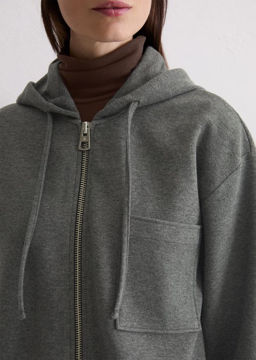 Relaxed jersey hoodie — Rocky Grey Melange