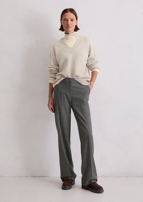 Tailored pinstripe trousers — Dark Grey