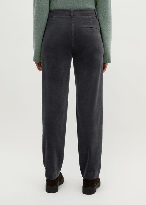 Velvet tapered trousers — Broken Graphite