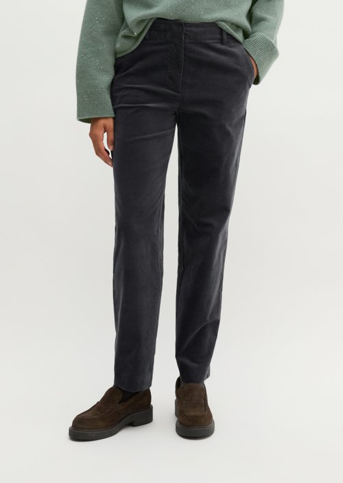 Velvet tapered trousers — Broken Graphite