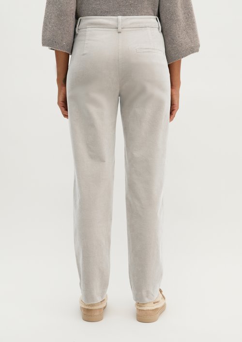 Velvet tapered trousers — Chalky Mauve