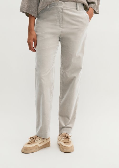Velvet tapered trousers — Chalky Mauve