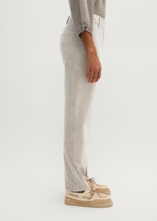 Velvet tapered trousers — Chalky Mauve