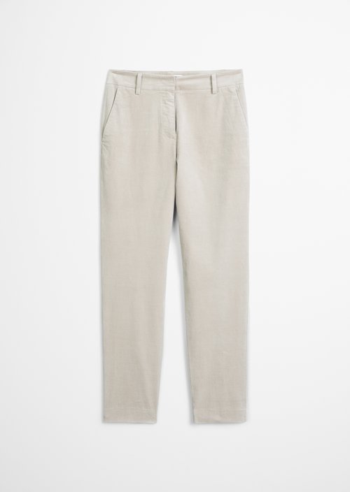 Velvet tapered trousers — Chalky Mauve