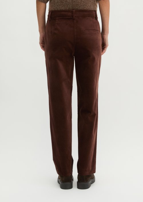 Velvet tapered trousers — Shaded Brown