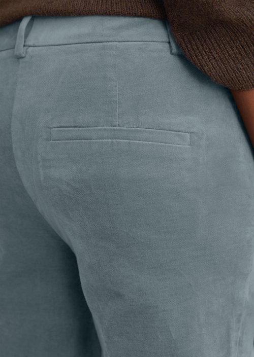 Velvet tapered trousers — Slate Blue