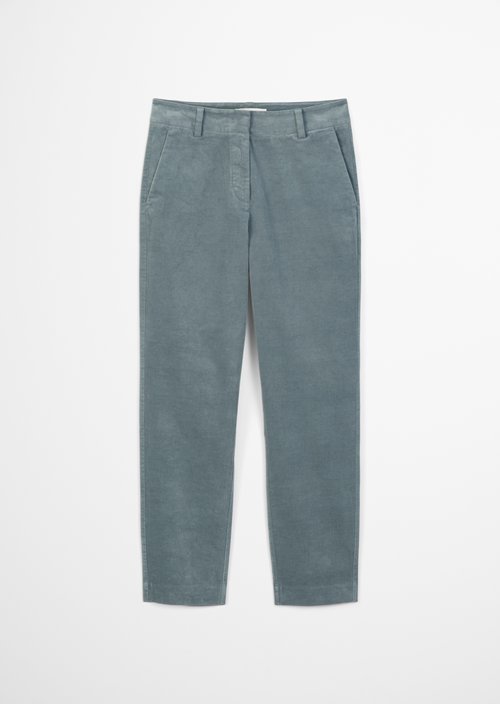 Velvet tapered trousers — Slate Blue