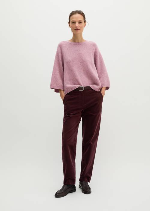 Pantalon en velours conique Black Cherry en vue de face