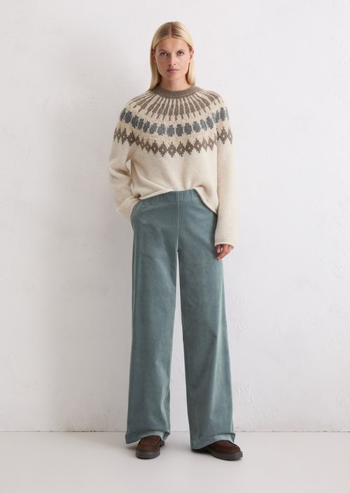 Velvet pants loose — Slate Blue