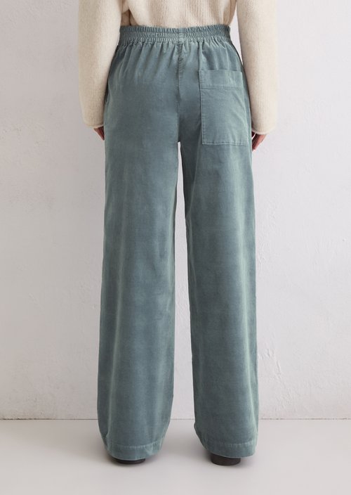 Velvet pants loose — Slate Blue