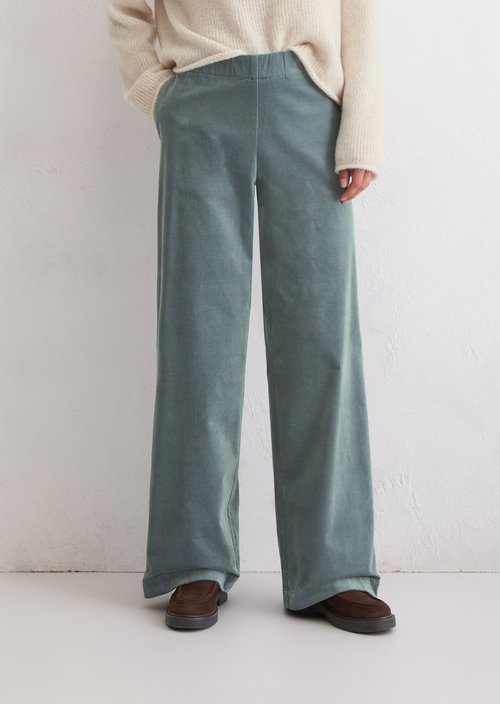 Velvet pants loose — Slate Blue