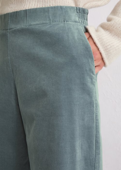 Velvet pants loose — Slate Blue