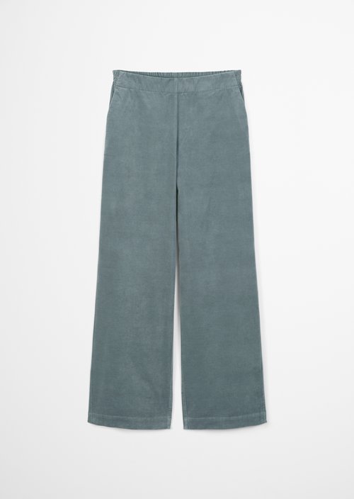 Velvet pants loose — Slate Blue